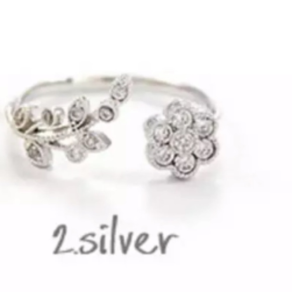 NEW!๐๐๐ธFLOWERS! LEAVES! CZ!๐ธ๐๐SILVERY BEAUTY - Picture 5 of 8